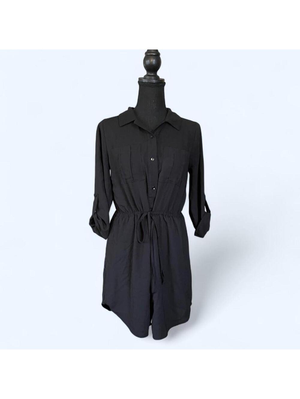 sienna sky black tie waist fairycore coquette minimalist mini dress size small